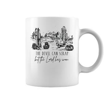 The Devil Can Scrap But The Lord Has Won Western Cowboy Coffee Mug | Mazezy