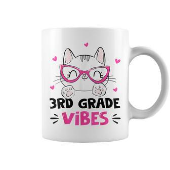 Third 3Rd Grade Vibes Back To School Cute Cat Cute For Girls Coffee Mug - Monsterry