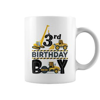 Three Year Old Party 3Rd Birthday Boy Construction Truck Car Coffee Mug | Mazezy