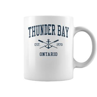 Thunder Bay Vintage Navy Crossed Oars & Boat Anchor Coffee Mug | Mazezy
