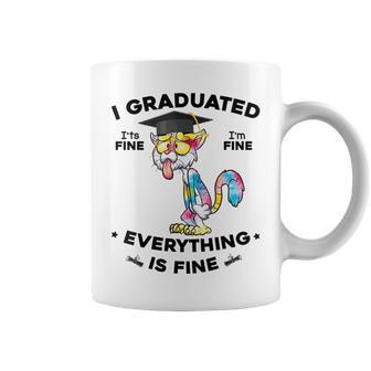 Tie Dye Cat Funny I Graduated Graduate Class 2023 Coffee Mug | Mazezy