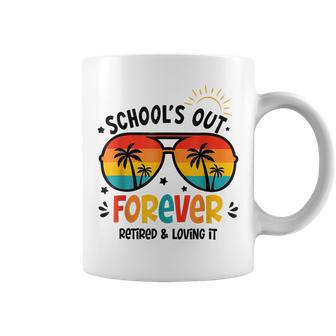 Tie Dye Schools Out Forever Retired & Loving It Retirement Coffee Mug | Mazezy AU