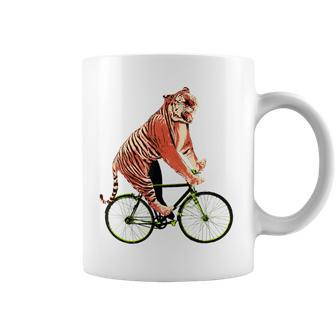 Tiger Riding Bicycle Tiger For A Cyclist Coffee Mug | Mazezy