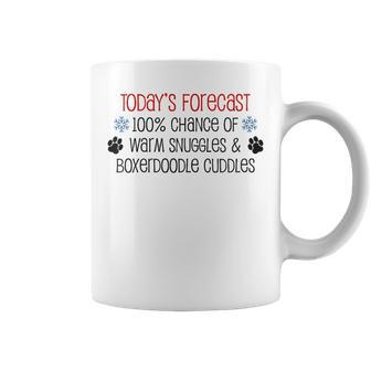 Today's Forecast Warm Snuggles And Boxerdoodle Cuddles Coffee Mug | Mazezy