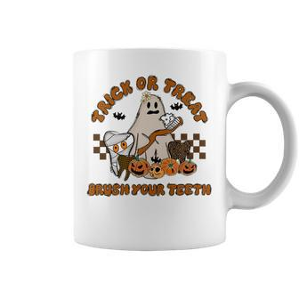 Trick Or Treat Brush Your Th Halloween Spooky Dentist Coffee Mug | Mazezy