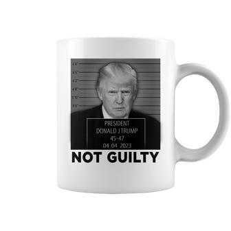 Trump Hot Not Guilty 45-47 President Trump Arrest Coffee Mug - Monsterry UK