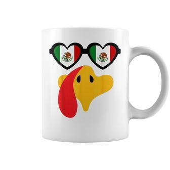 Turkey Face Thanksgiving Mexico Flag Sunglasses Group Coffee Mug | Mazezy