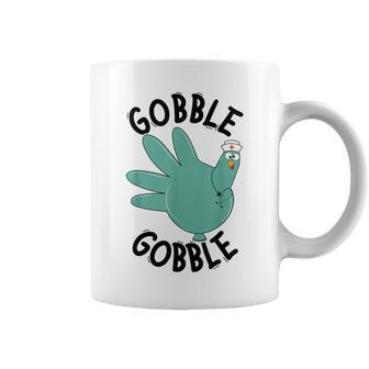 Turkey Gobble Glove Thanksgivin Nurse Medical Thankful Nurse Coffee Mug - Monsterry CA