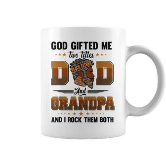 Two Tiles Proud Black Dad Grandpa Fathers Day Junenth Coffee Mug | Mazezy