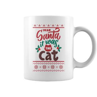 Ugly Christmas Sweater Cat X-Mas Sweaters Mom Dad Boy Girl Coffee Mug - Monsterry UK