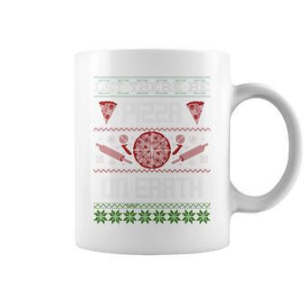 Ugly Christmas Sweater Let There Be Pizza On Earth Coffee Mug | Mazezy