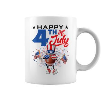 Uncle Sam Football Ball Fireworks Indepedence Day July 4Th Coffee Mug | Mazezy