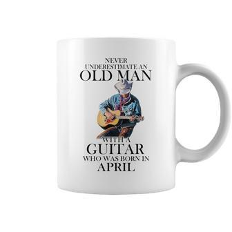 Never Underestimate A April Man With A Guitar Coffee Mug | Mazezy
