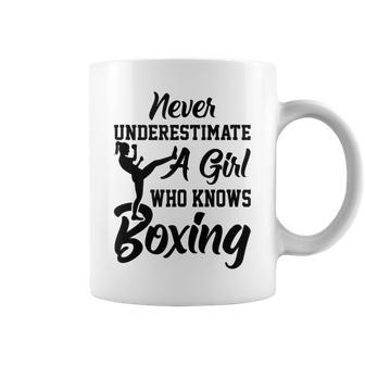 Never Underestimate Boxing Girl Coffee Mug - Monsterry UK