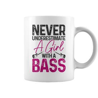 Never Underestimate A Girl With A Bass Guitar Bassist Coffee Mug - Thegiftio UK