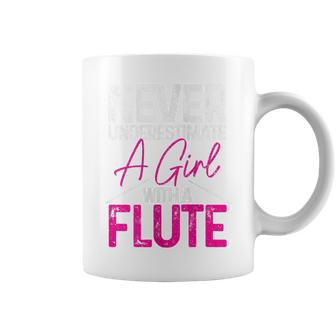 Never Underestimate A Girl With A Flute Flutist Girl Coffee Mug - Thegiftio UK