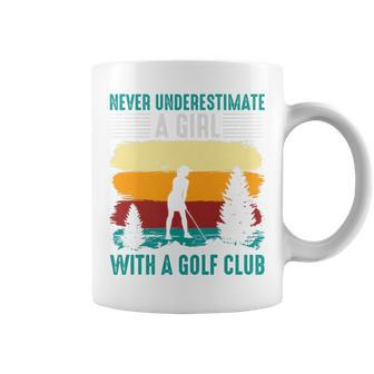 Never Underestimate A Girl With A Golf Club Coffee Mug | Mazezy