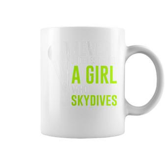 Never Underestimate A Girl Who Skydives Sky Diving Coffee Mug - Seseable