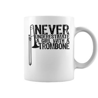 Never Underestimate A Girl With A Trombone Coffee Mug | Mazezy