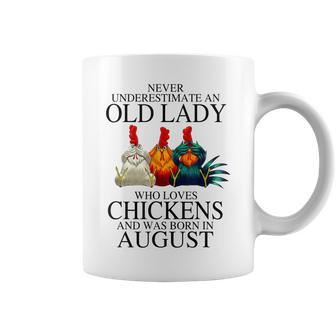 Never Underestimate An Old Lady Who Loves Chickens August Coffee Mug - Thegiftio UK