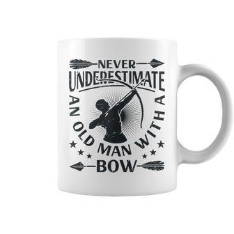 Never Underestimate An Old Man With A Bow Archery Archer Men Coffee Mug - Thegiftio UK