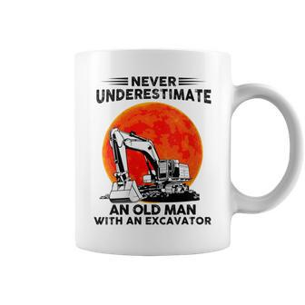 Never Underestimate An Old Man With An Excavator Mechanic Coffee Mug | Mazezy UK