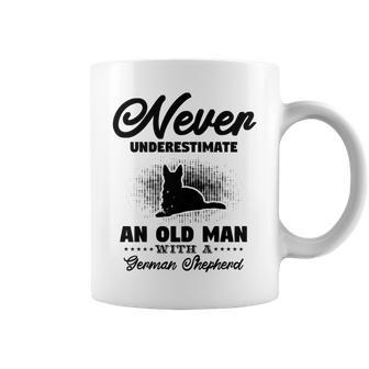 Never Underestimate An Old Man German Shepherd Dog Lover Coffee Mug | Mazezy