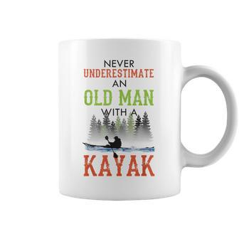 Never Underestimate An Old Man With A Kayak Father's Day Coffee Mug - Seseable