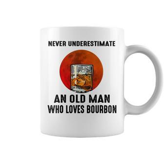 Never Underestimate An Old Man Who Loves Bourbon Coffee Mug | Mazezy