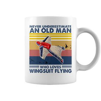 Never Underestimate An Old Man Who Loves Wingsuit Flying Coffee Mug - Seseable