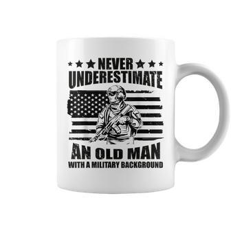 Never Underestimate An Old Man With Military Background Coffee Mug - Seseable