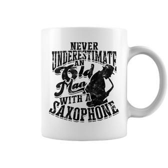 Never Underestimate An Old Man With A Saxophone Coffee Mug | Mazezy