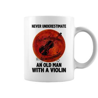 Never Underestimate An Old Man With A Violin Blood Moon Coffee Mug | Mazezy