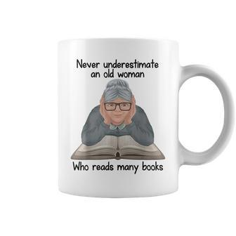 Never Underestimate An Old Woman Who Read Many Book Coffee Mug | Mazezy