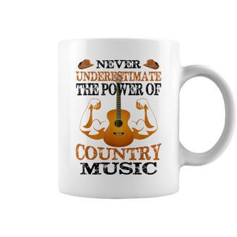 Never Underestimate The Power Of Country Music Coffee Mug - Seseable