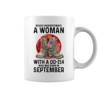 Never Underestimate A Woman With A Dd-214 September Coffee Mug | Mazezy