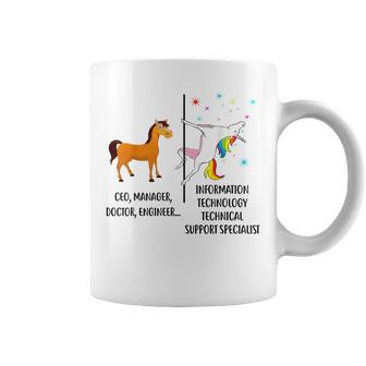 Unicorn Information Technology Technical Support Specialist Coffee Mug | Mazezy