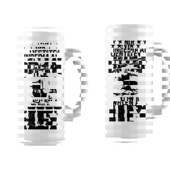 Vietnam Veteran Never Underestimate Old Man Flew In A Huey Veteran Funny Gifts Coffee Mug | Mazezy