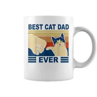 Vintage Best Cat Dad Ever Fist Bump Funny Cat Daddy Coffee Mug | Mazezy