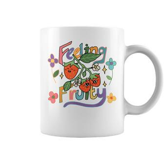 Vintage Cute Feeling Fruity Strawberry Summer Vacation Vibes Vacation Funny Gifts Coffee Mug | Mazezy