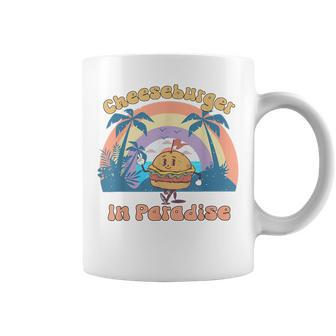 Vintage Funny Cheeseburger In Paradise Summer Vacation Vibe Vacation Funny Gifts Coffee Mug | Mazezy