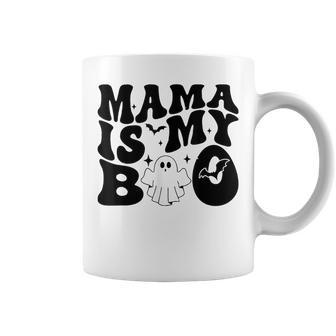 Vintage Groovy Mama Is My Boo Happy Halloween Vibes Coffee Mug - Seseable