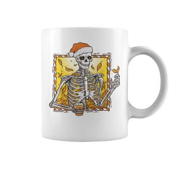 Vintage Halloween Skeleton Pumpkin Spice Latte Syrup Autumn Coffee Mug