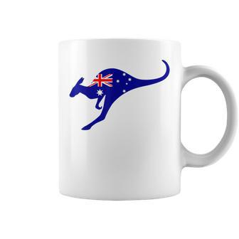 Vintage Kangaroo Australia Flag Aussie Roo Kangaroo Coffee Mug - Seseable