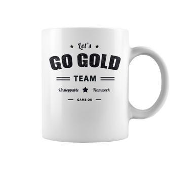 Vintage Let' Go Team Gold Summer Camp Team Color War Game Coffee Mug - Monsterry