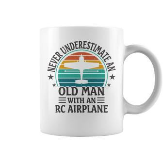 Vintage Never Underestimate An Old Man With An Rc Airplane Coffee Mug - Seseable