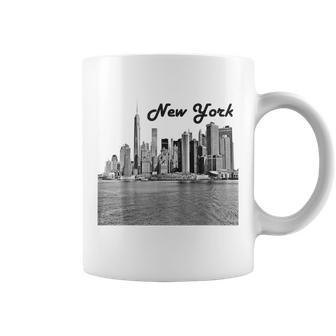 Vintage New York City Skyline Downtown Souvenirs Coffee Mug | Mazezy