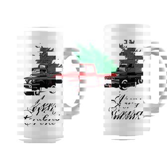 Vintage Red Truck Christmas Tree Merry Xmas Pajamas Gift For Women Coffee Mug - Thegiftio