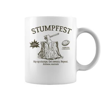 Vintage Retro Funny Stumpfest 2023 Brisbane Get Sweaty Coffee Mug | Mazezy