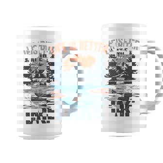 Vintage Retro Life Is Better At The Lake Lake Life Funny Coffee Mug | Mazezy